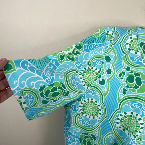 Talbots Floral Top Women XLarge Beachy Coastal Mosaic Floral Print Casual Travel - Picture 4 of 10